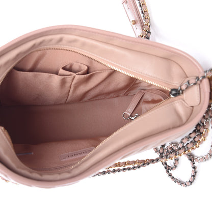 Chanel Aged Calfskin Chevron Quilted Medium Gabrielle Hobo Pink 5 of 10