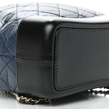 Chanel Aged Calfskin Quilted Small Gabrielle Backpack Blue Black 8 of 9