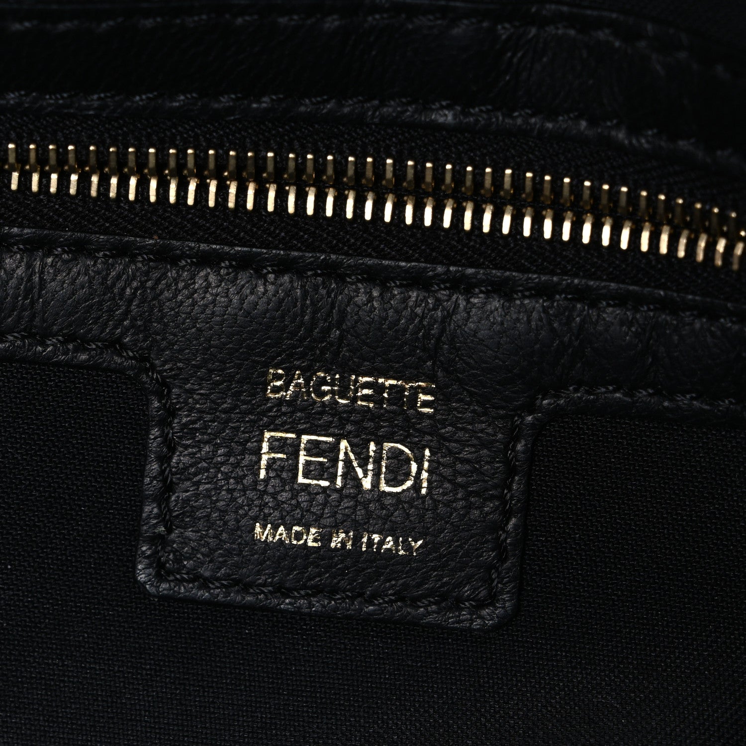 Fendi Nappa FF 1974 Embossed Baguette Black 6 of 11