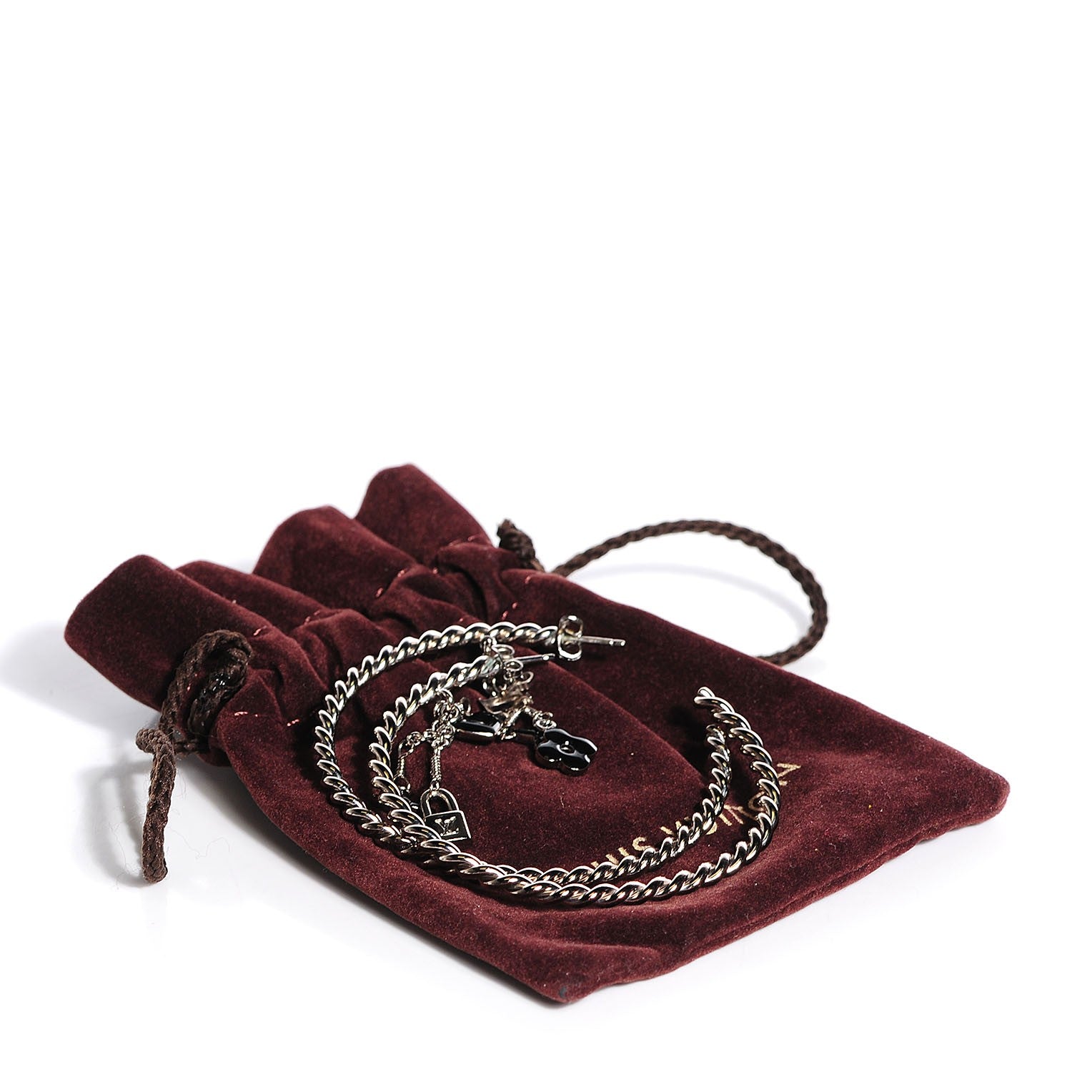 Louis Vuitton Sweet Monogram Creole Hoop Earrings Silver 5 of 5