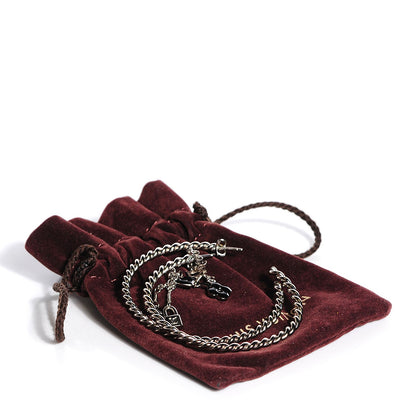 Louis Vuitton Sweet Monogram Creole Hoop Earrings Silver 5 of 5