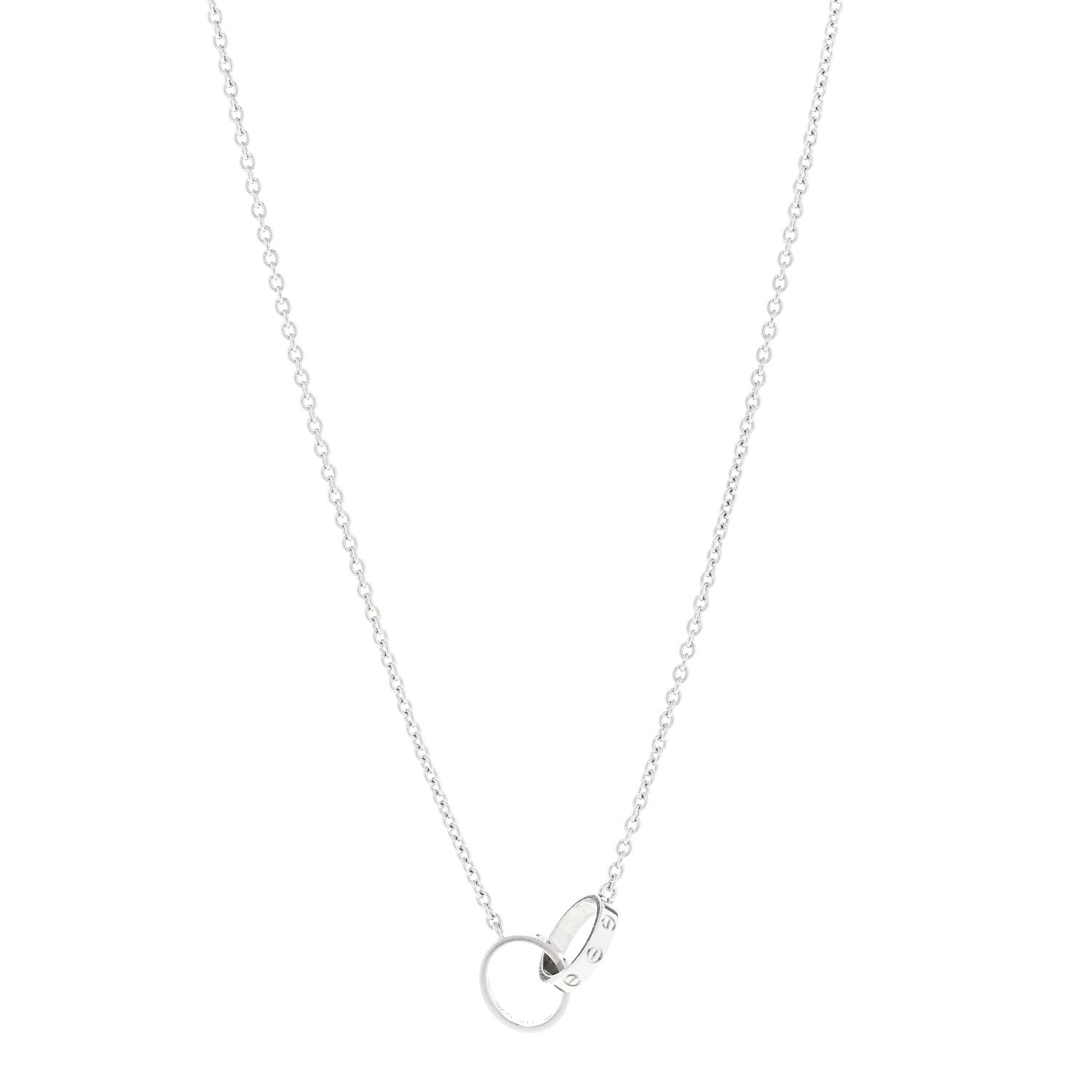 Cartier 18K White Gold Interlocking LOVE Necklace 1 of 6