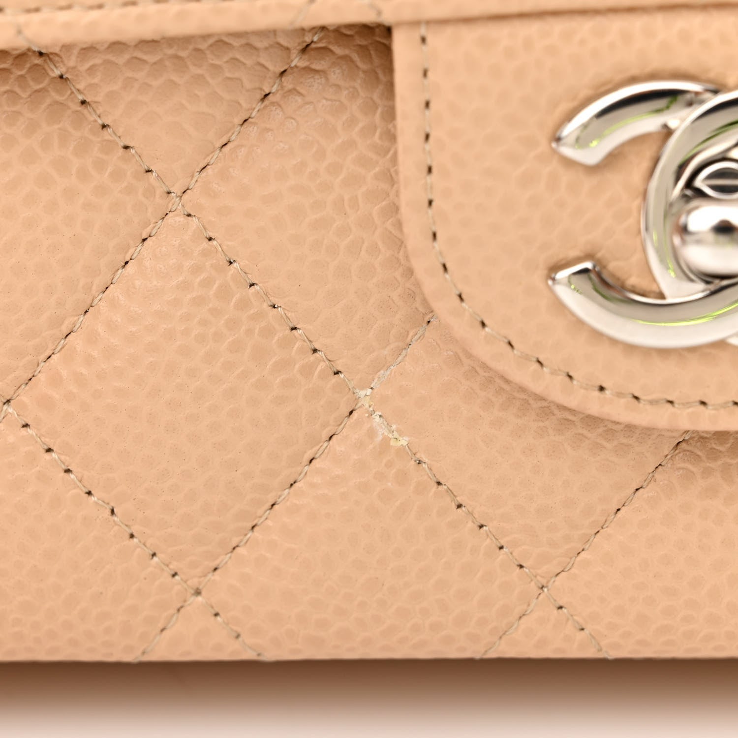 Chanel Caviar Quilted Medium Double Flap Beige 11 of 12
