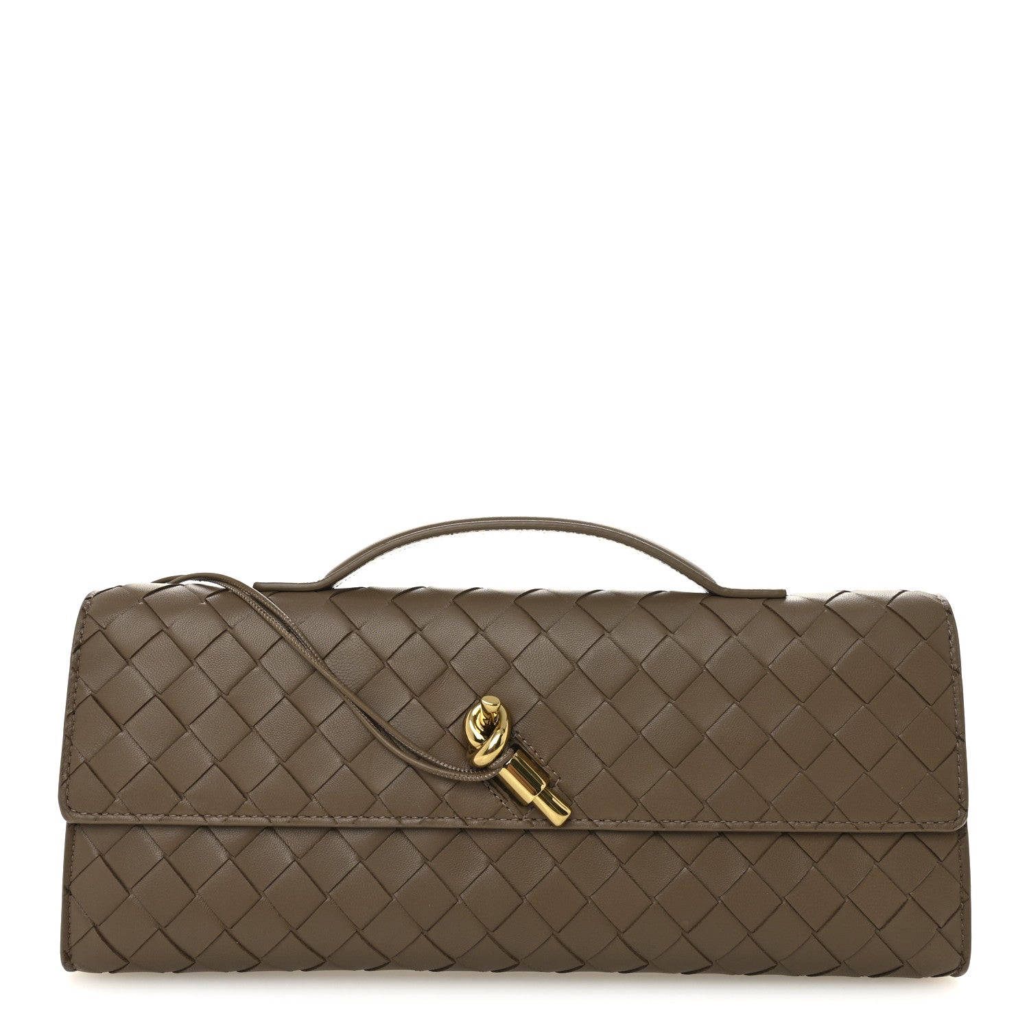 Bottega Veneta Nappa Intrecciato Long Andiamo Top Handle Clutch Pinecone 1 of 7