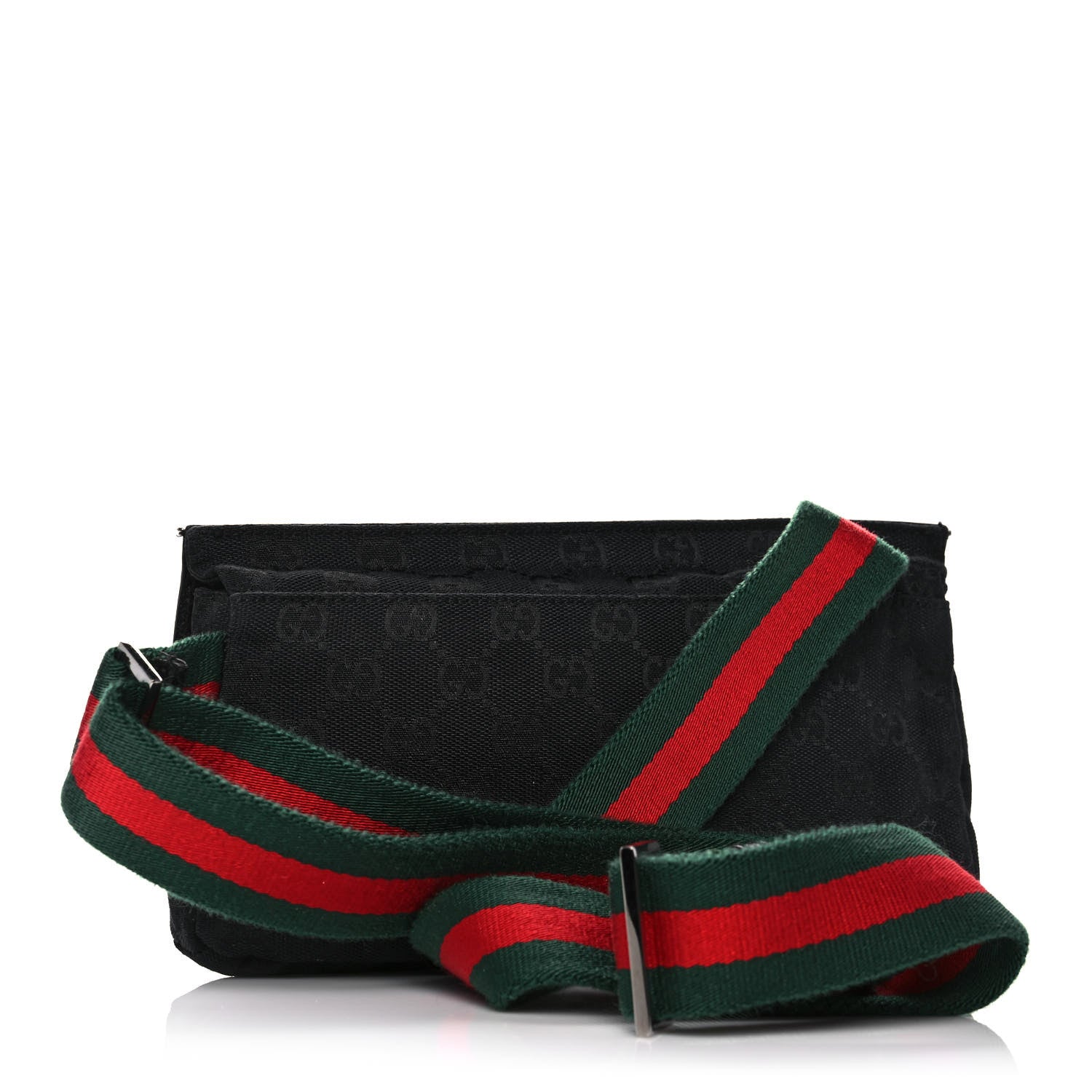 Gucci Monogram Web Belt Pouch Bag Black 3 of 12