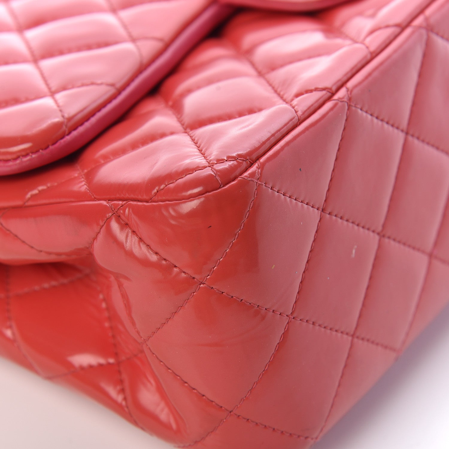 Chanel Patent Quilted Jumbo Double Flap Pink 21 of 24