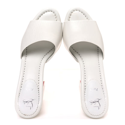 Christian Louboutin Nappa Jane 85 Mule Sandal Pumps 38 White 2 of 10