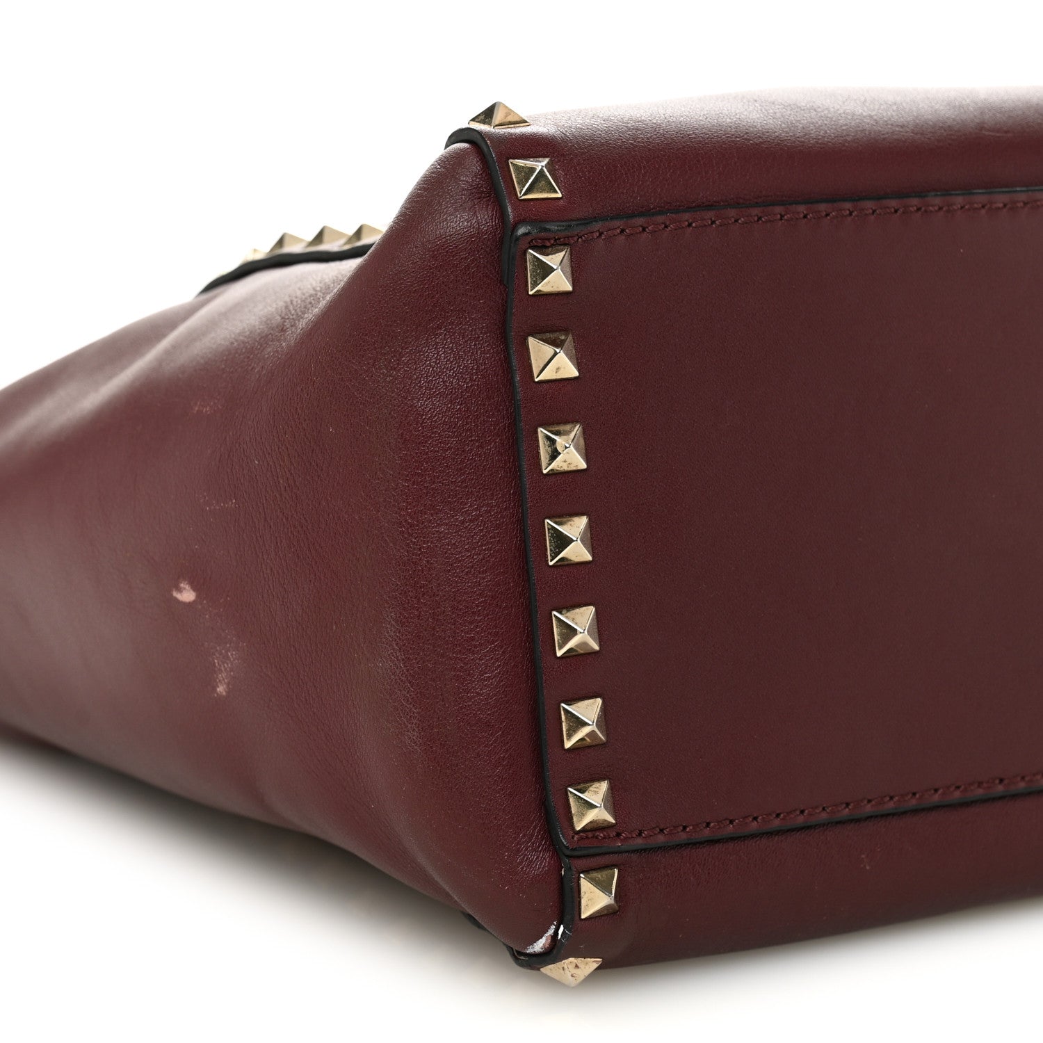 Valentino Garavani Vitello Rockstud Double Handle Tote Rubin 9 of 13