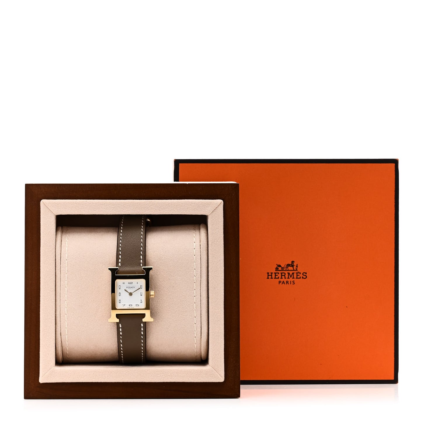 Stainless Steel Swift 21mm Heure H Hour Quartz Watch Etoupe