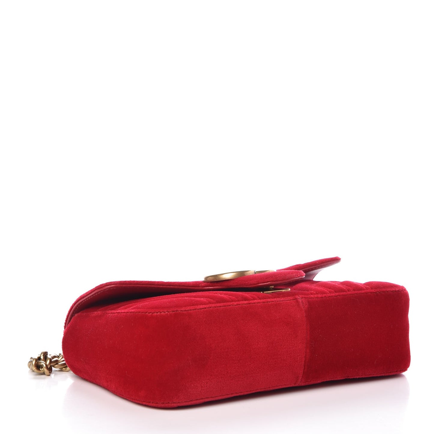 Velvet Matelasse Mini GG Marmont Shoulder Bag Hibiscus Red