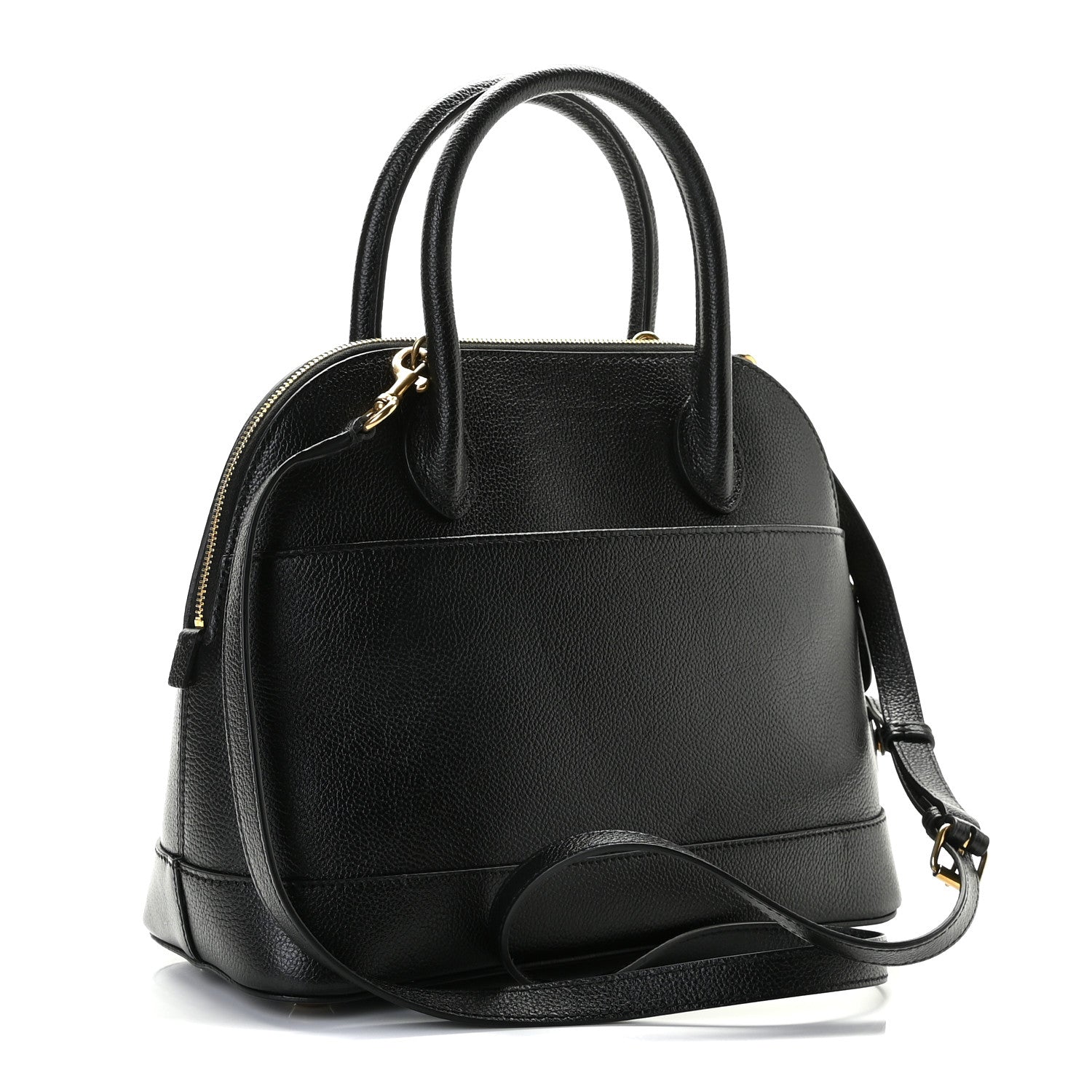 Balenciaga Grained Calfskin Logo S Ville Top Handle Bag Black White 3 of 8