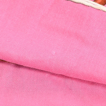Hermes Cashmere Silk Chasse En Inde Shawl 140 Rose Bonbon Lavende Gris 6 of 6