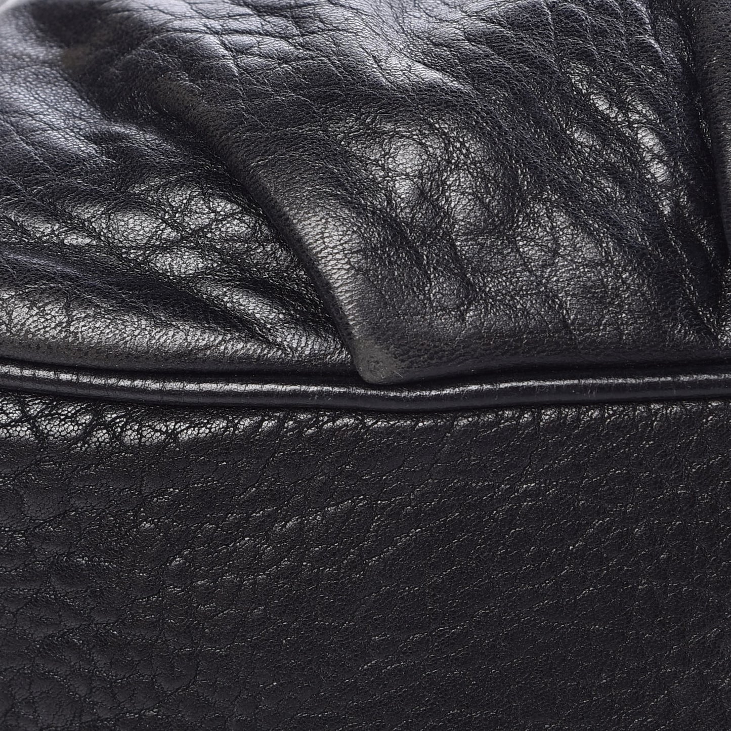 Crinkled Lambskin Mia Shoulder Flap Black