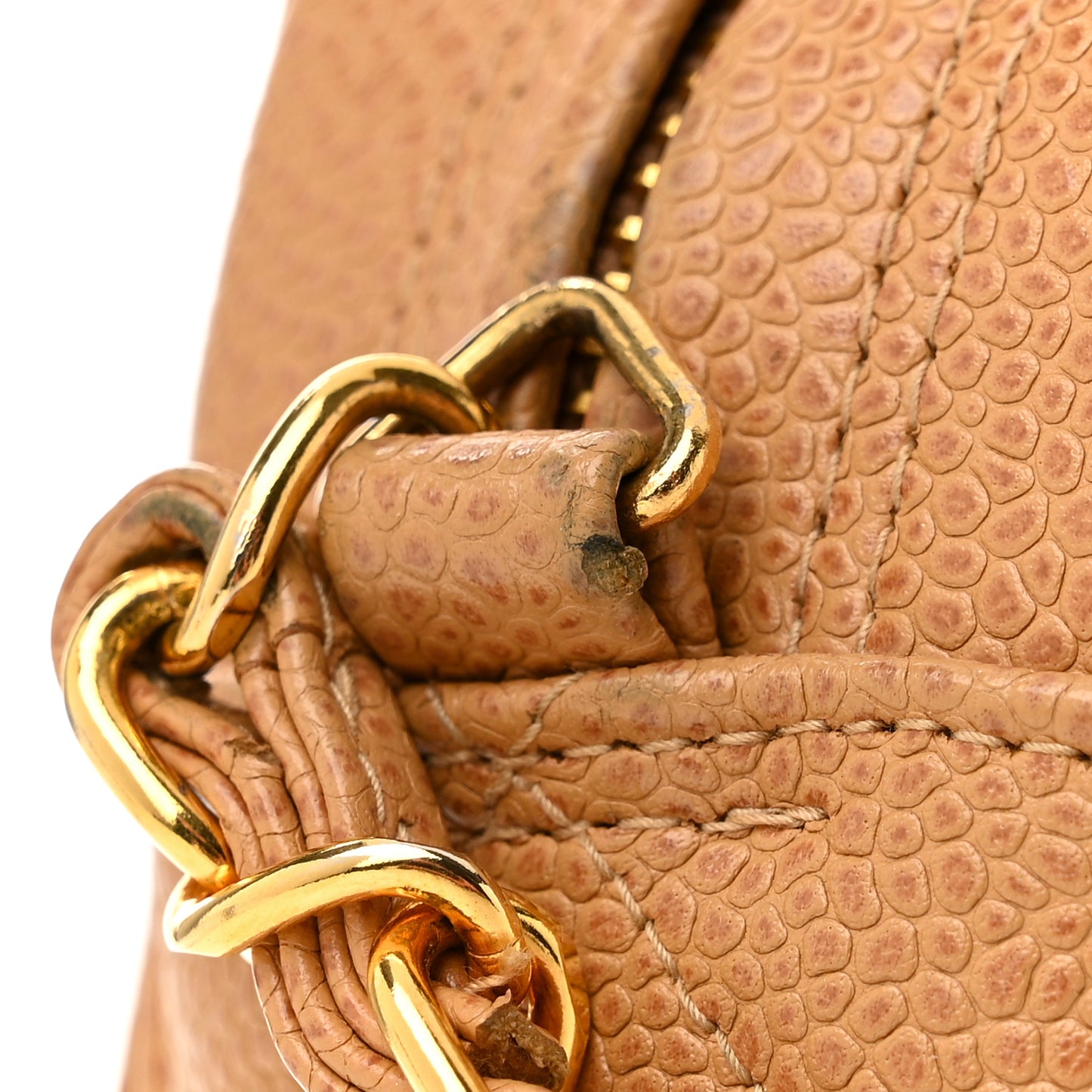 Caviar Quilted Camera Case Beige