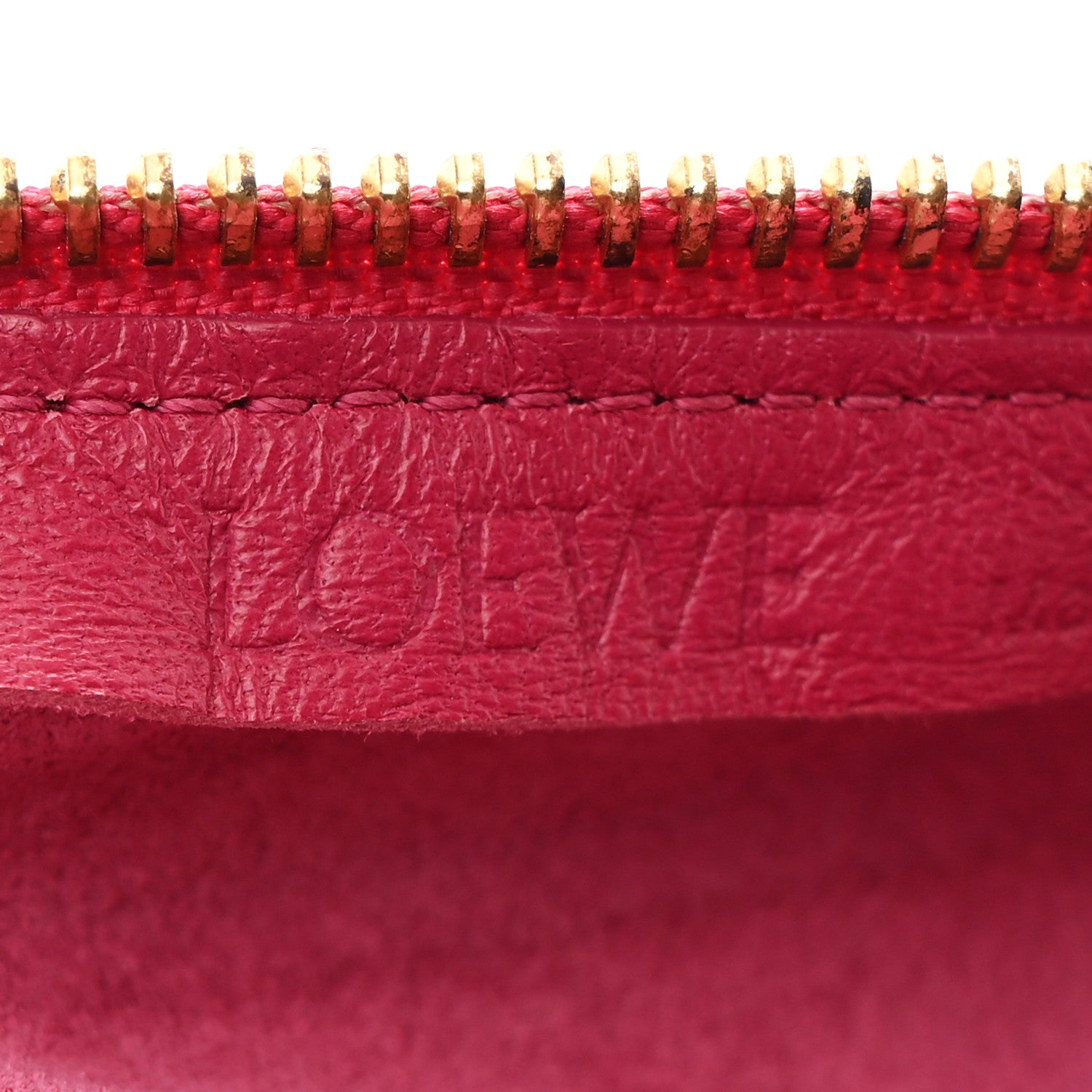 Loewe Lambskin Pleated Bracelet Pouch Chain Shoulder Bag Rouge Blossoms 6 of 10