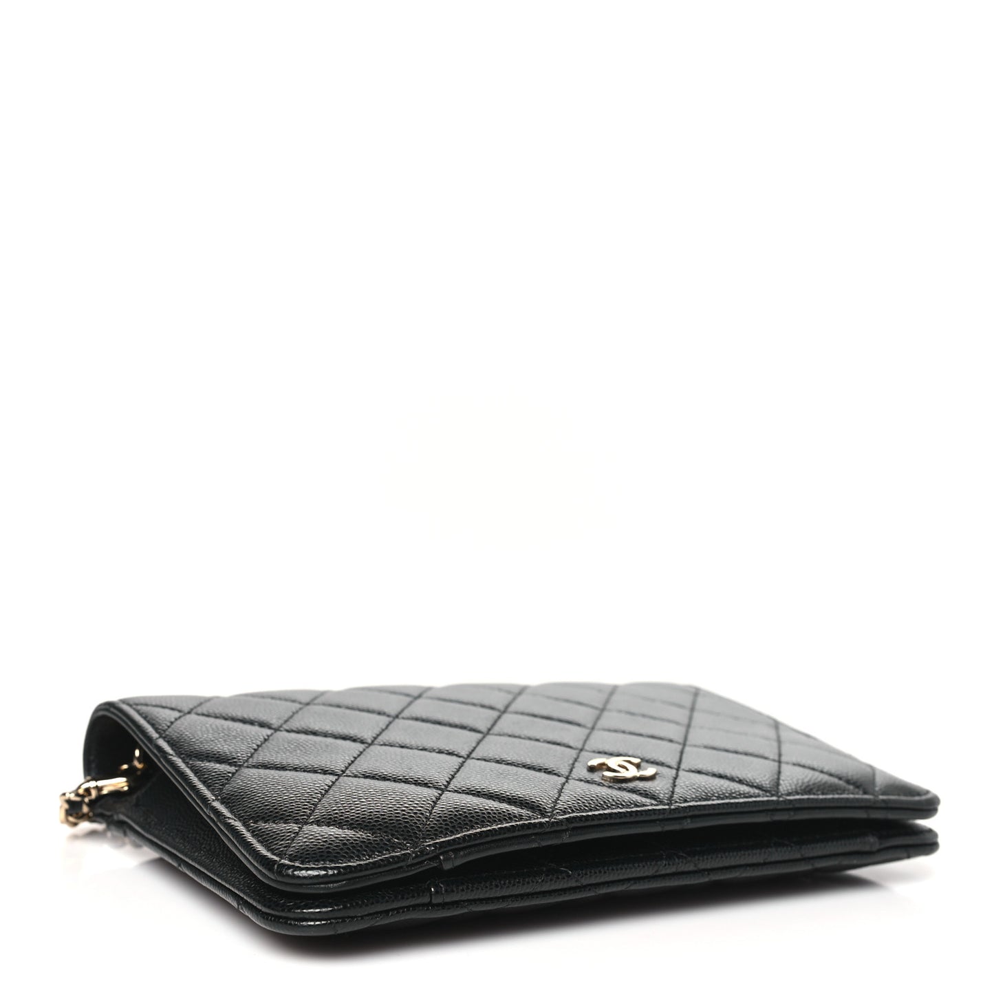 Caviar Quilted Clutch With Chain  Black