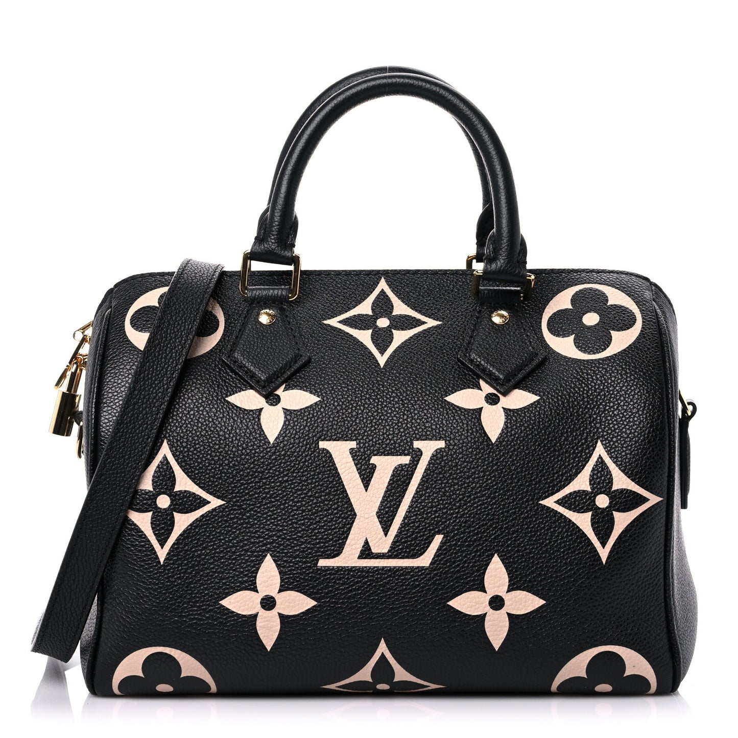 Empreinte Monogram Giant Speedy Bandouliere 25 Black Beige