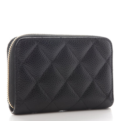 Chanel Caviar Quilted Zip Coin Purse Black 5 of 9