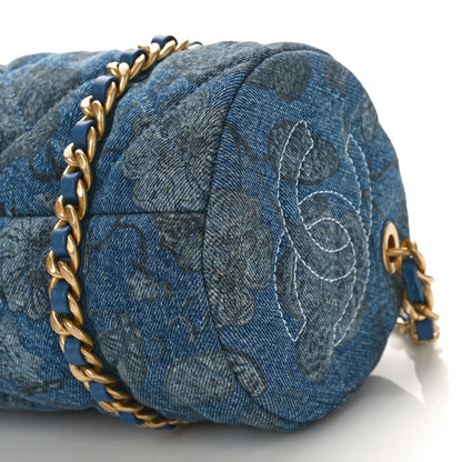 Chanel Denim Printed Destination Chenonceau Bowling Bag Blue Grey White 9 of 9