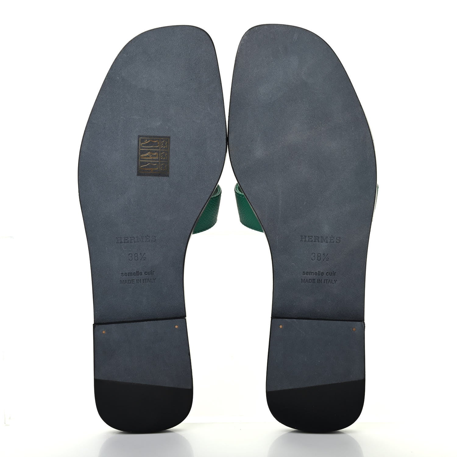 Hermes Epsom Oran Sandals 38.5 Malachite 4 of 5
