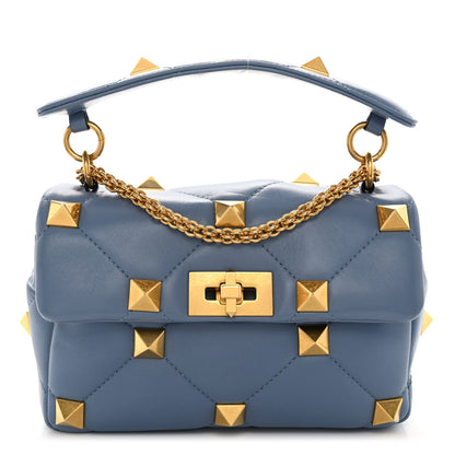 Valentino Garavani Nappa Medium Roman Stud Shoulder Bag Niagara 1 of 9