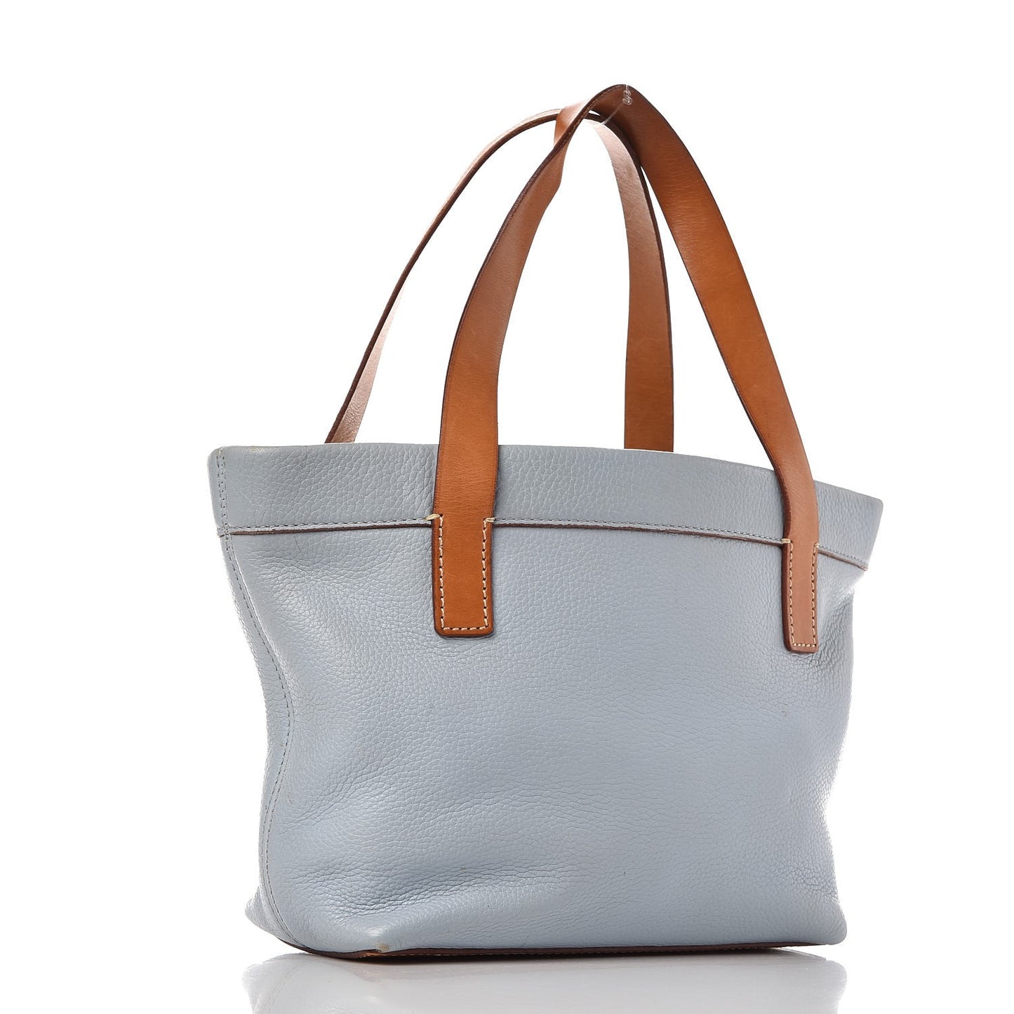 Drummed Calfskin Small Open Tote Blue