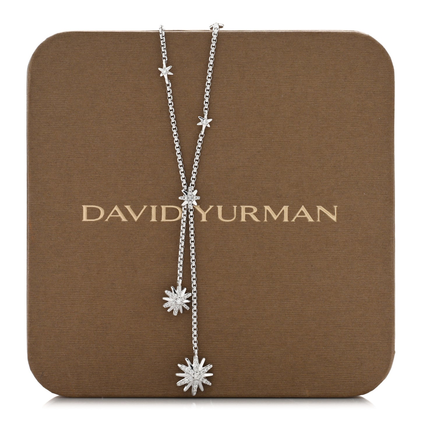 Sterling Silver Diamond Starburst Y Necklace