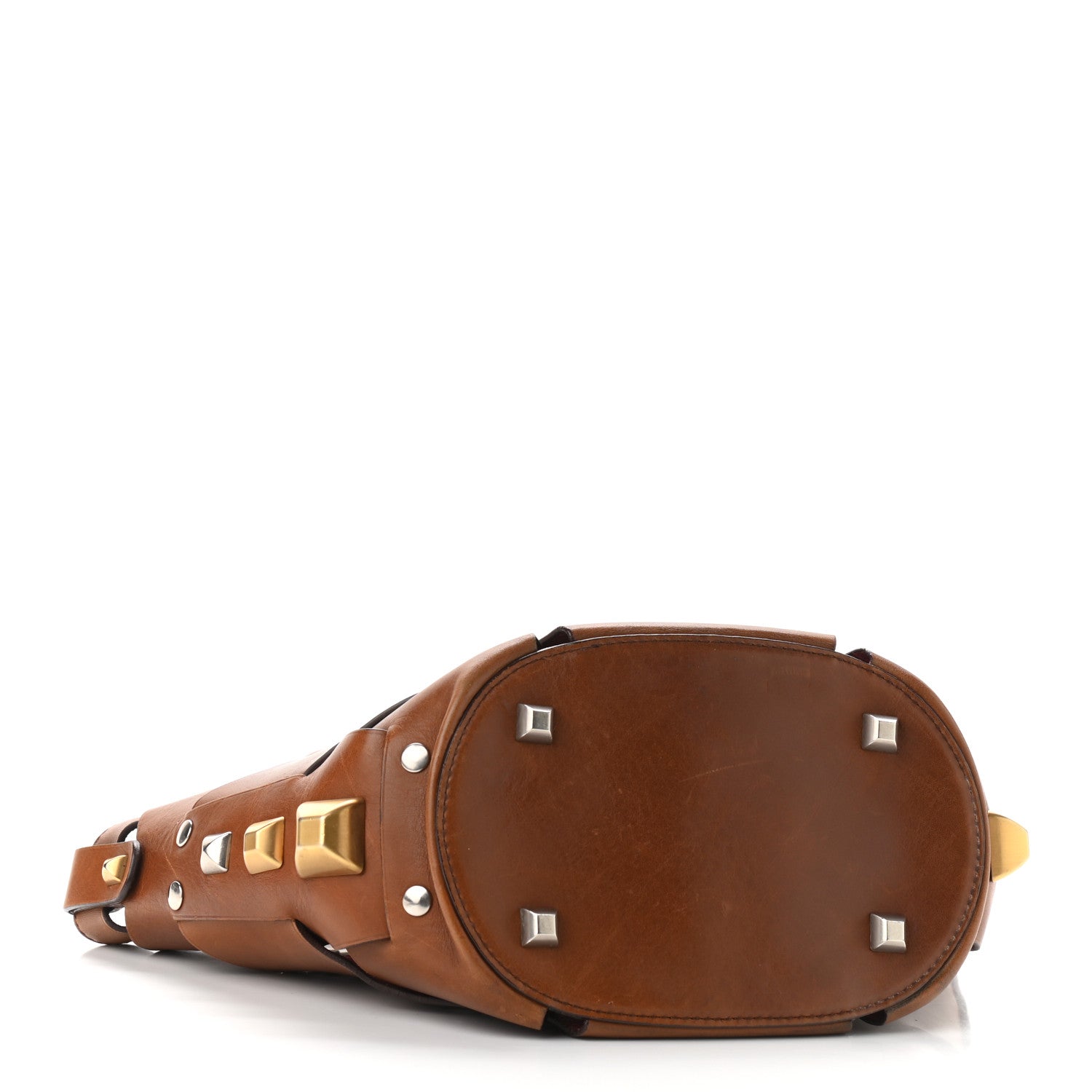 Prada Vitello Studded Cross Shoulder Bag Nocciolo 4 of 11