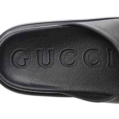 Gucci Soft Rubber Womens Interlocking G Platform 42mm Slide Sandals 41 Black 7 of 7