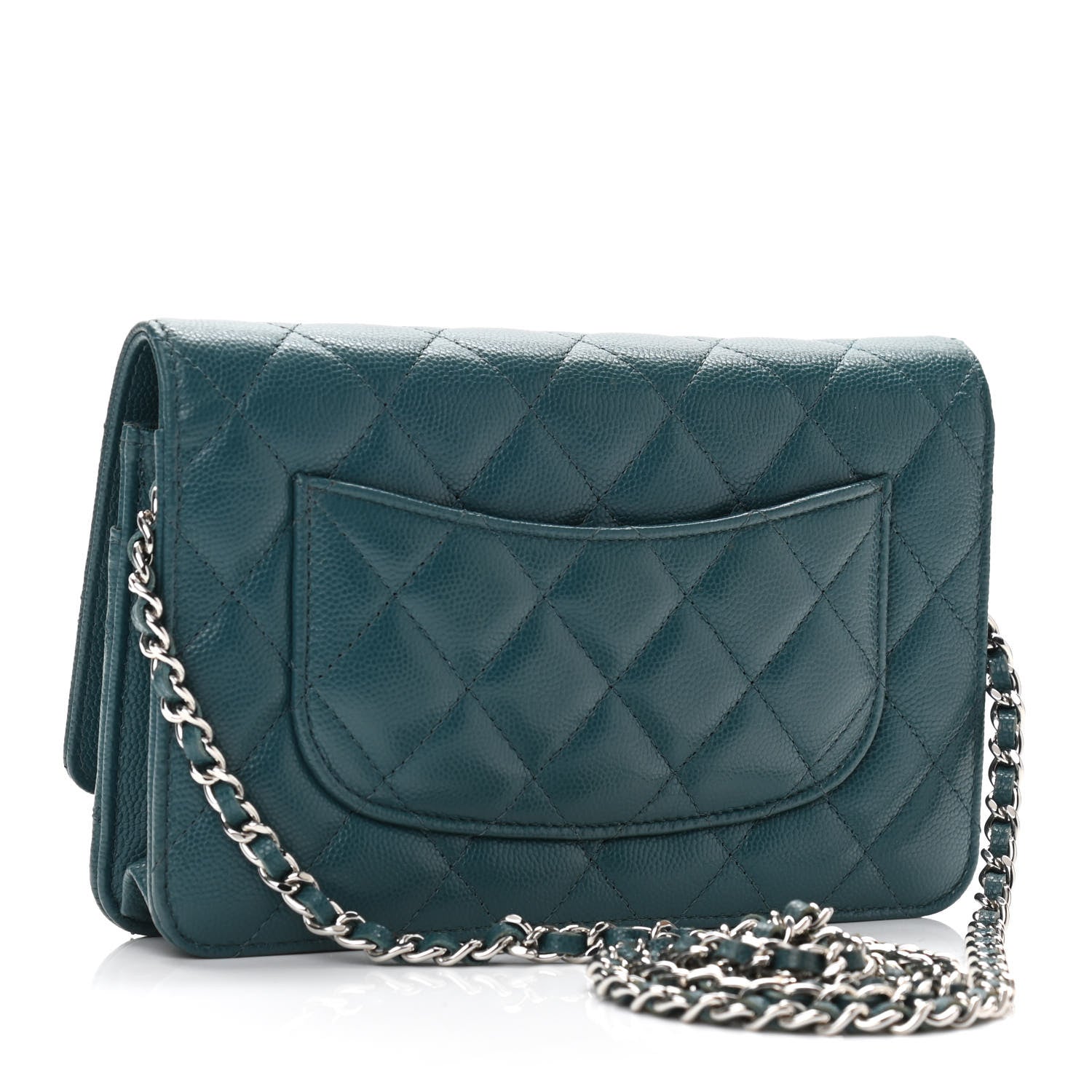 Chanel Caviar Quilted Wallet On Chain WOC Turquoise 5 of 21
