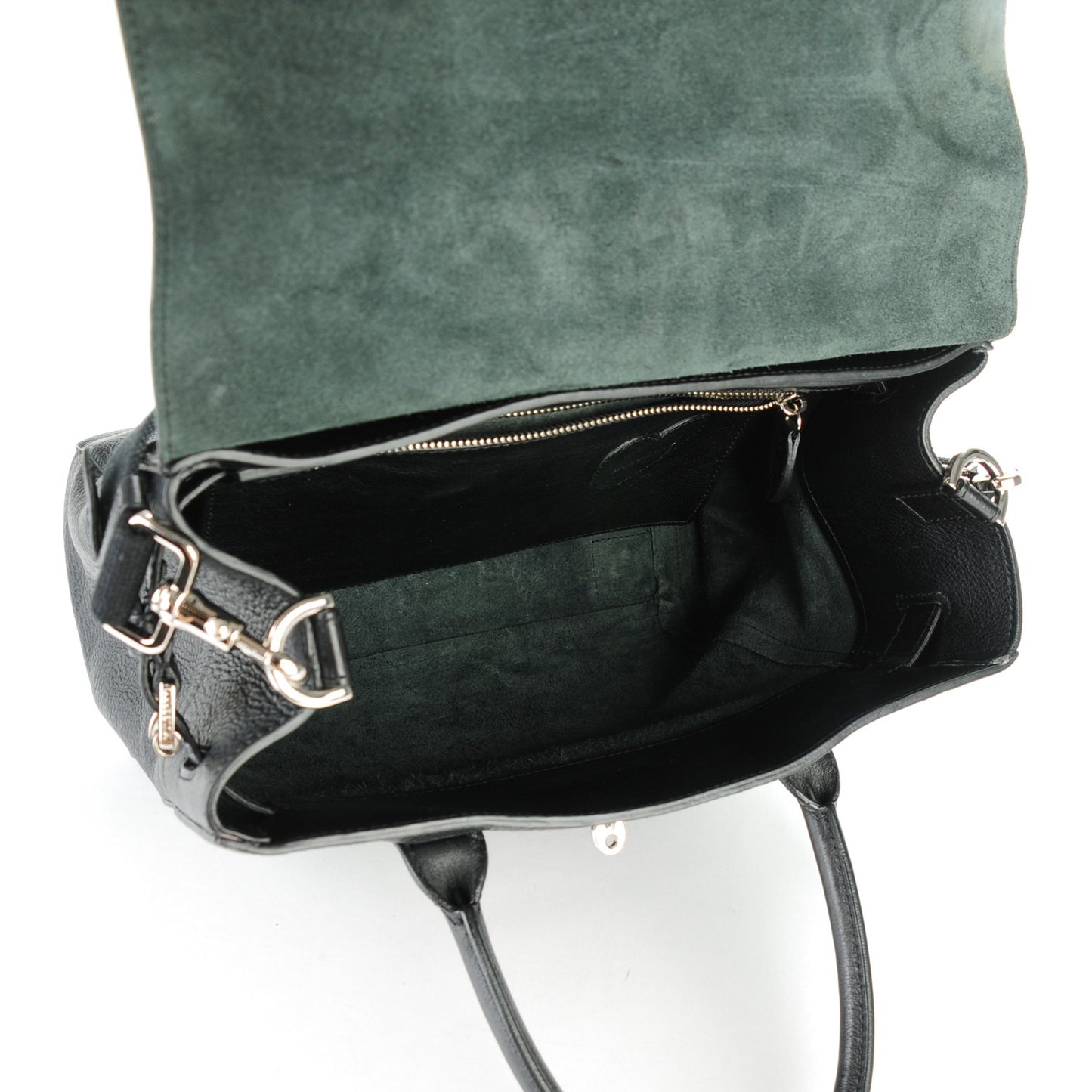 Natural Leather Cara Delevingne Convertible Satchel Black