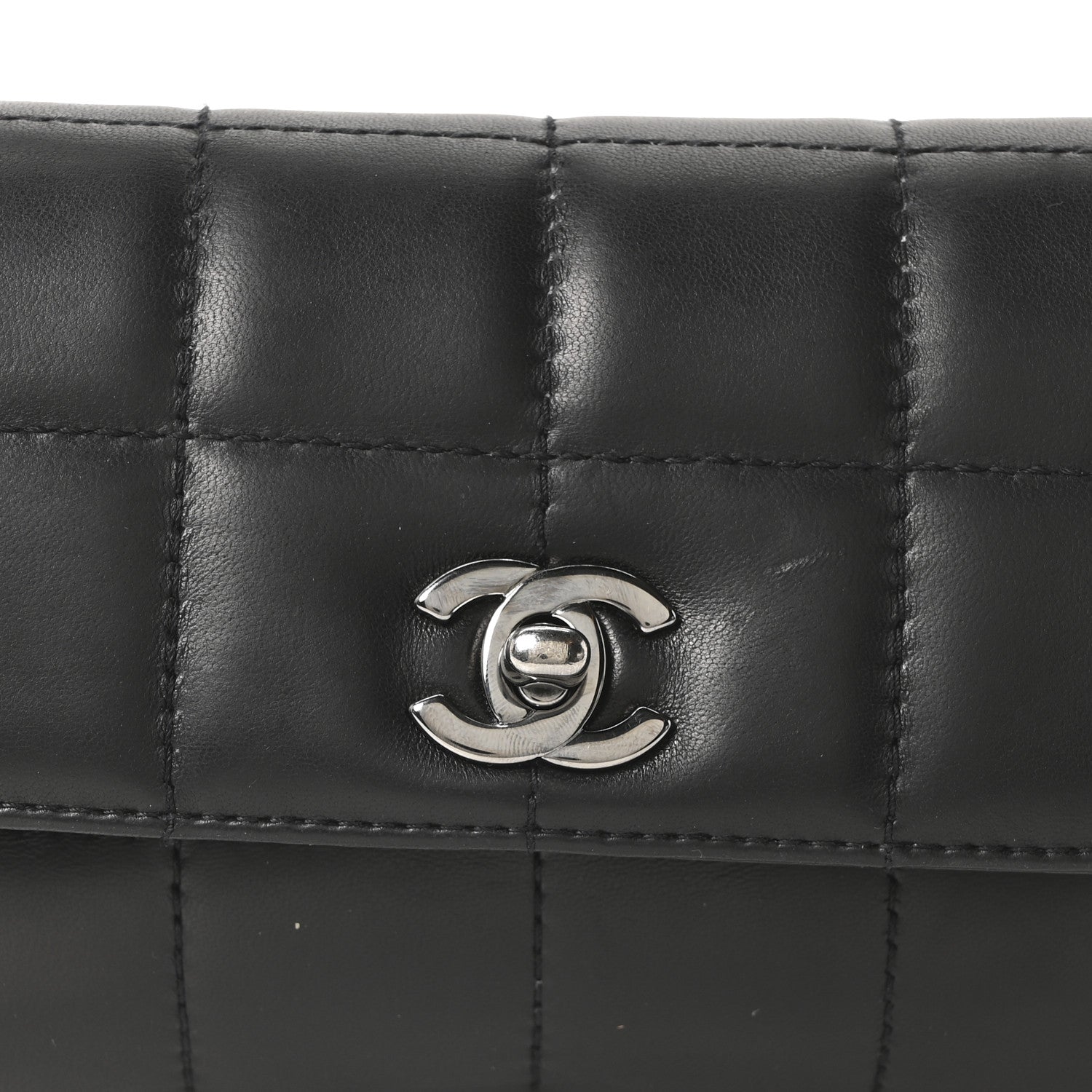 Chanel Lambskin Chocolate Bar Quilted Lambskin 3 Chain Flap Black 8 of 10