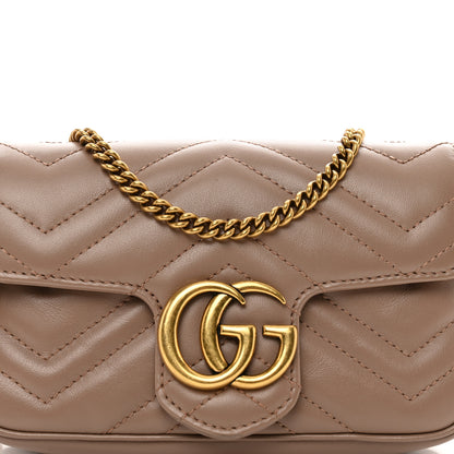 Gucci Calfskin Matelasse Super Mini GG Marmont Shoulder Bag Porcelain Rose 8 of 10