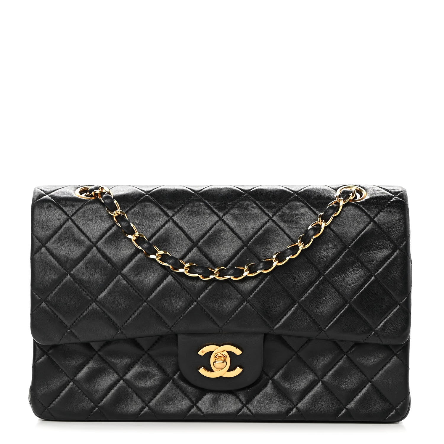 Chanel Lambskin Quilted Medium Double Flap Black 1 of 18