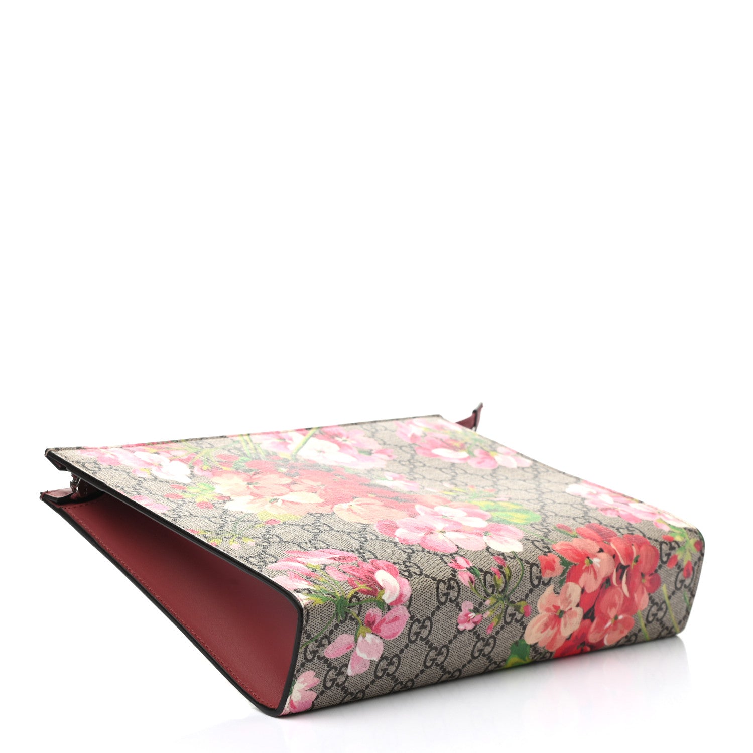 Gucci GG Supreme Monogram Blooms Large Cosmetic Case Beige Multicolor Dry Rose 4 of 11