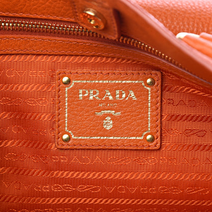 Prada Vitello Daino Logo Shopping Tote Papaya 7 of 14