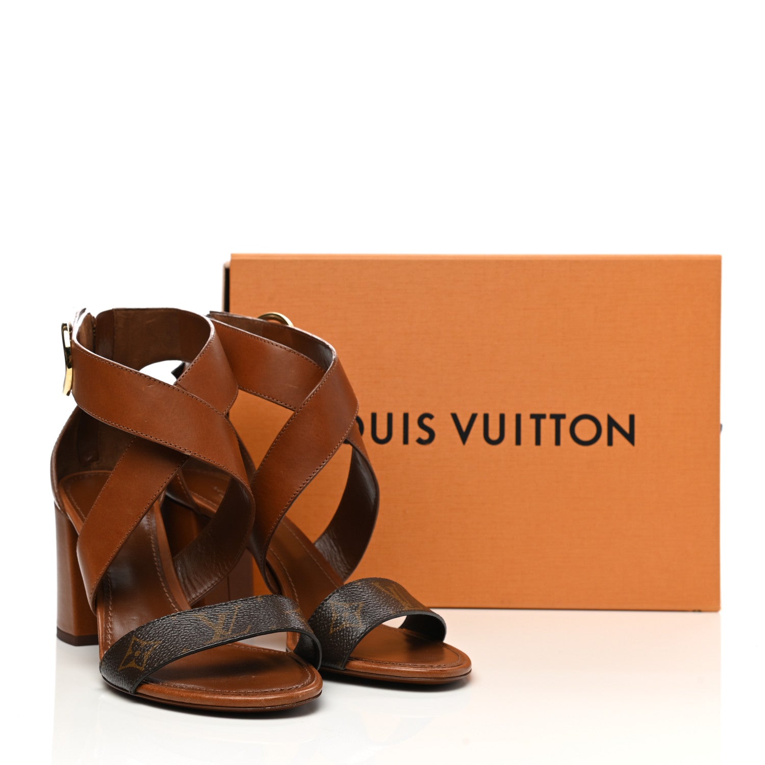 Louis Vuitton Calfskin Monogram Horizon Sandals 40 Cognac Brown 11 of 11