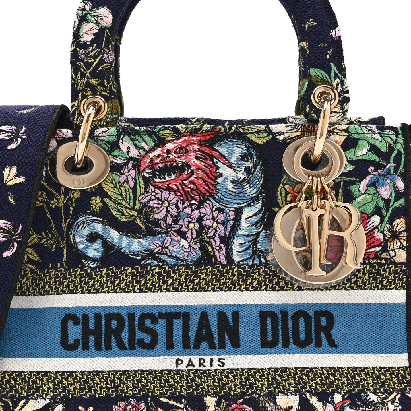 Canvas D-Constellation Embroidered Medium Lady D-Lite Bleu Multicolor