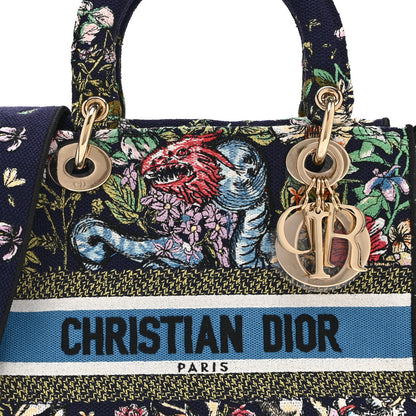 Christian Dior Canvas D-Constellation Embroidered Medium Lady D-Lite Bleu Multicolor 8 of 10