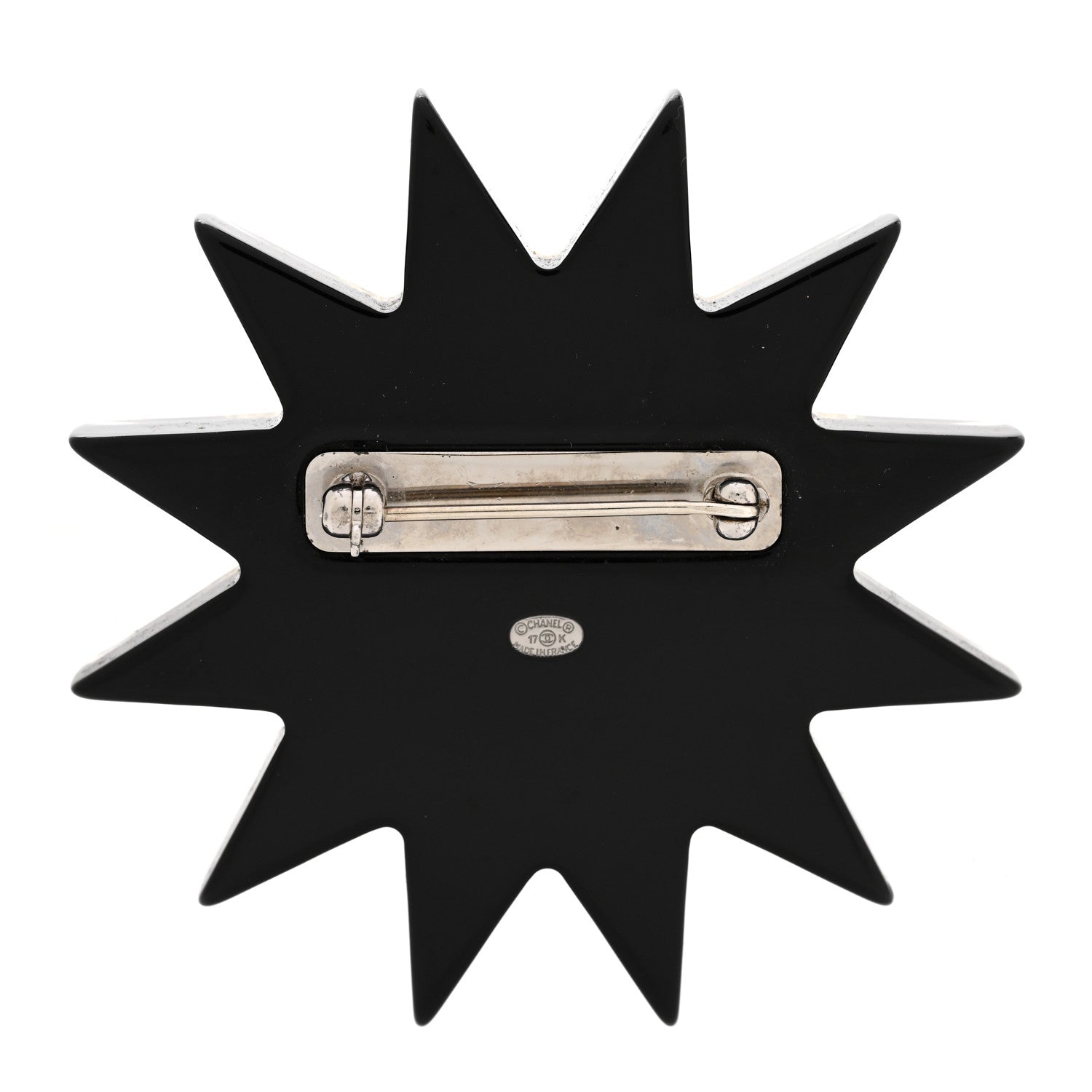 Chanel Resin Glitter CC Star Brooch Black Gold 3 of 5