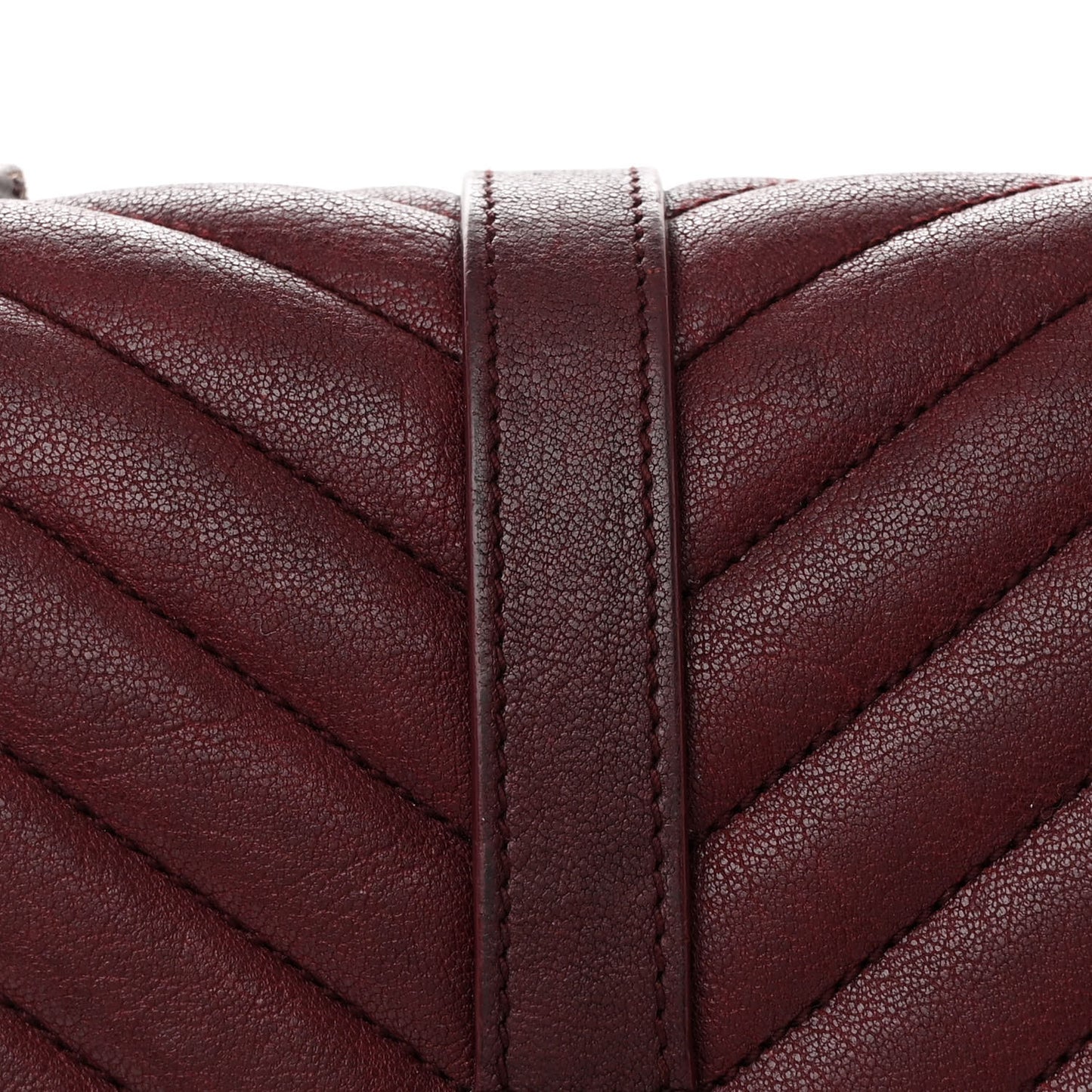 Sheepskin Matelasse Chevron Monogram Medium College Bag Rouge Legion