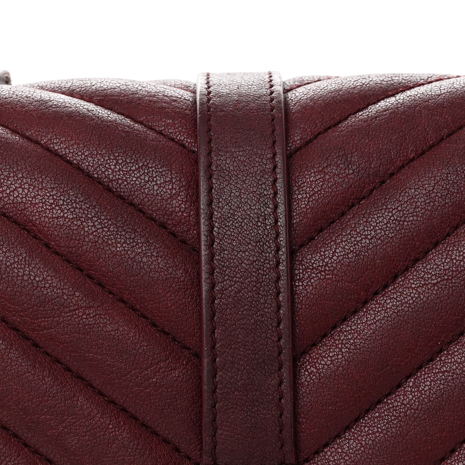 Saint Laurent Sheepskin Matelasse Chevron Monogram Medium College Bag Rouge Legion 9 of 13