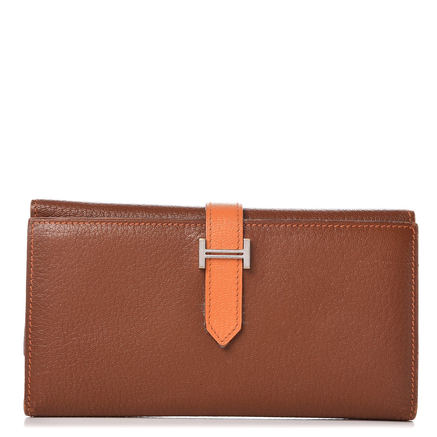 Chevre Mysore Bi Color Bearn Wallet Gold Orange