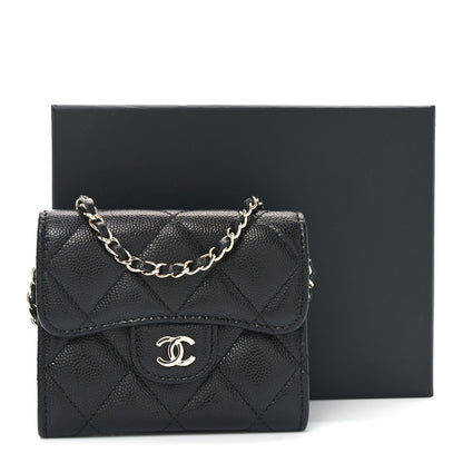 Chanel Caviar Quilted Flap Card Holder On Chain Black 10 of 10