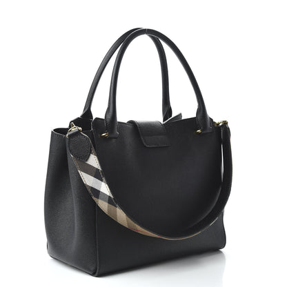 Burberry Soft Grain Calfskin Medium Buckle Tote Black 4 of 10