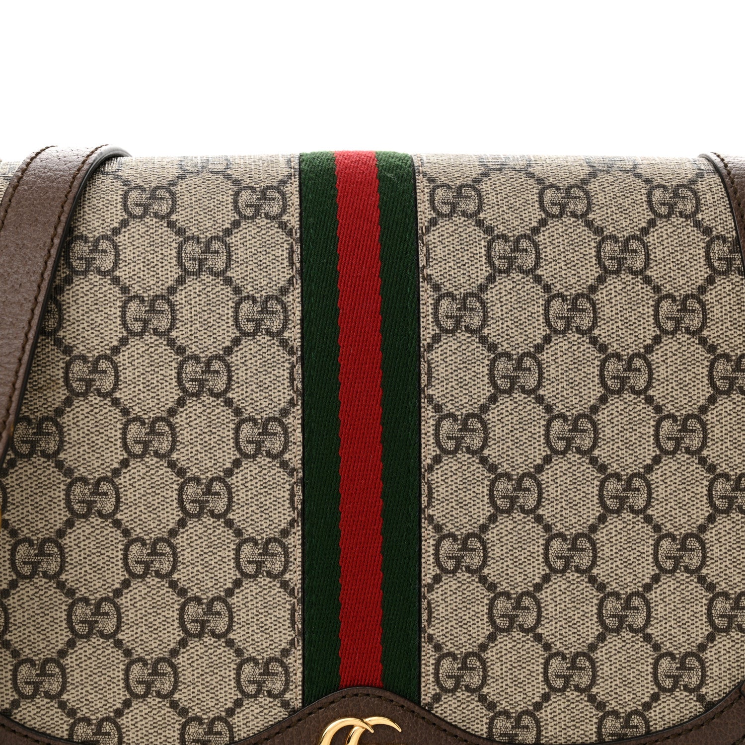 Gucci GG Supreme Monogram Web Small Ophidia Flap Messenger Bag Brown 8 of 10