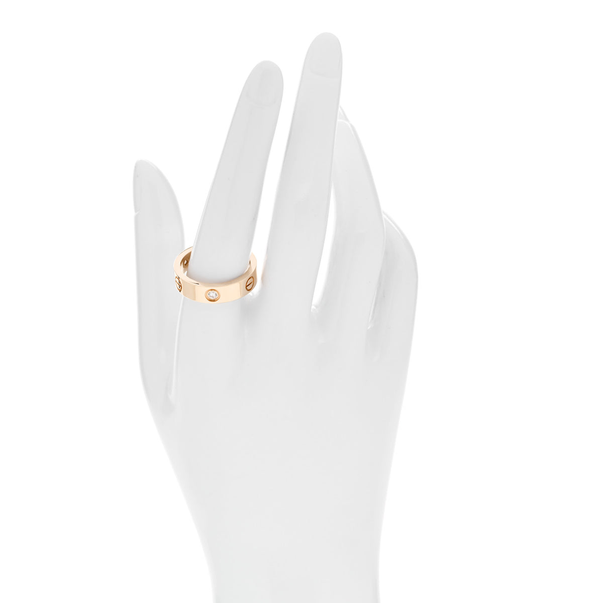 Cartier 18K Yellow Gold 3 Diamond 5.5mm LOVE Ring 60 9 2 of 5