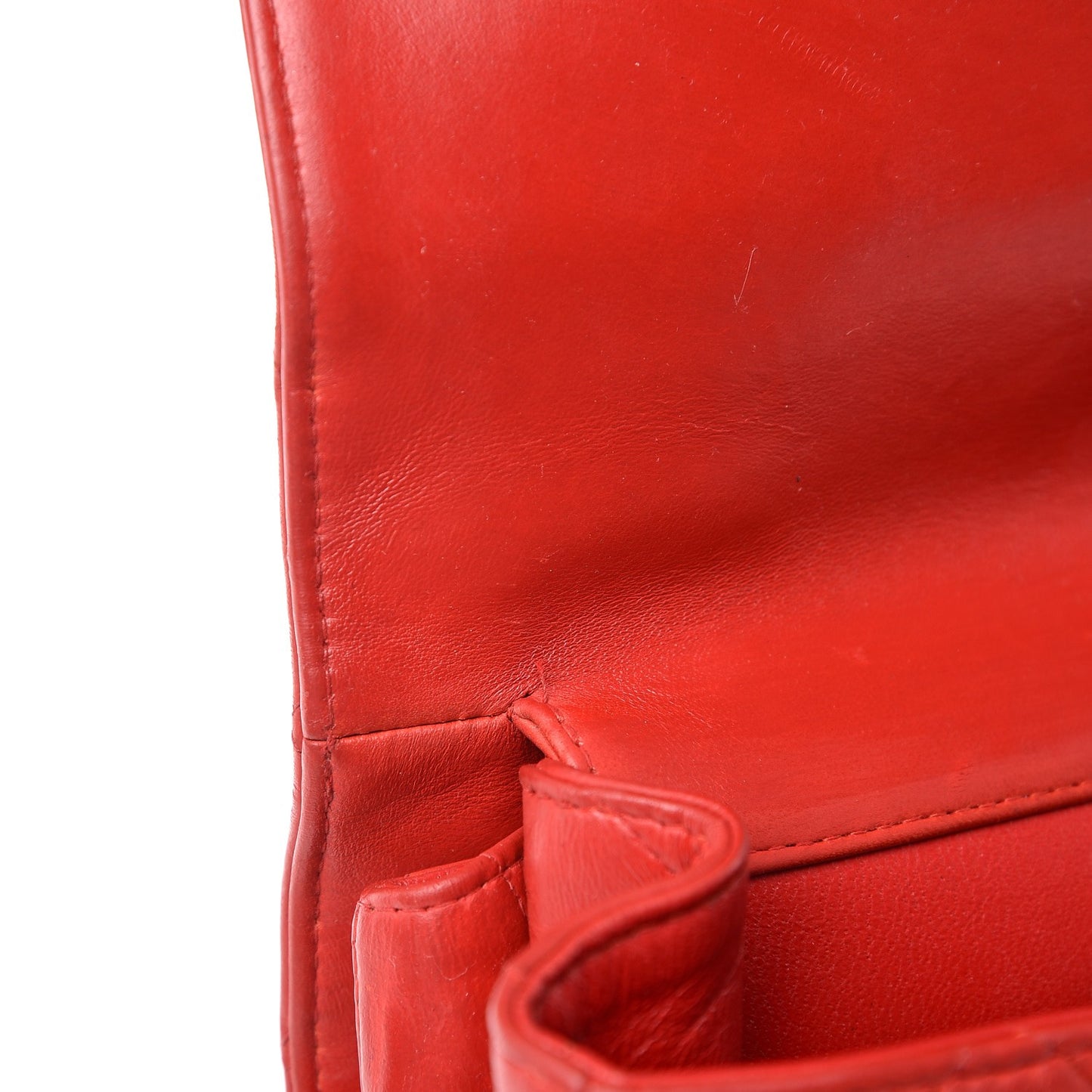 Lambskin Quilted Medium Double Sided Flap Red