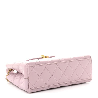 Chanel Shiny Aged Calfskin Quilted Nano Kelly Shopper Light Pink 4 of 10