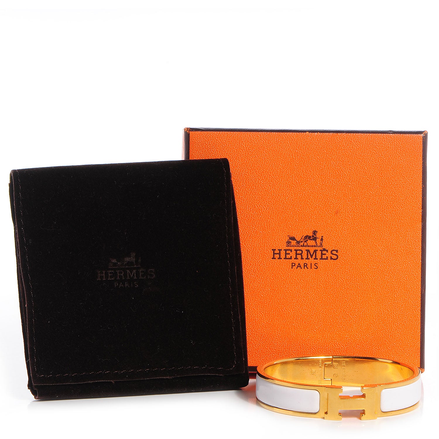 Hermes Enamel Narrow Clic Clac H Bracelet PM White 5 of 5